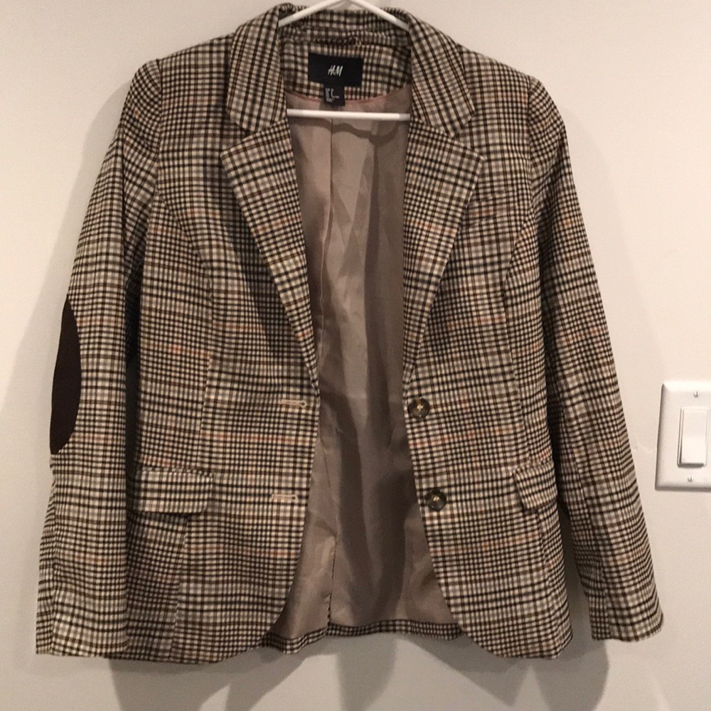 H&M Tan Plaid Blazer